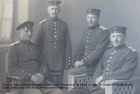 4 tyske soldater, en af dem er Peter